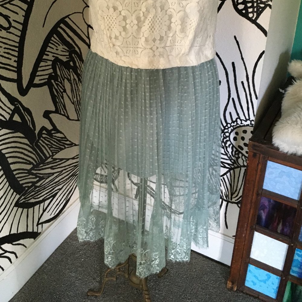 H& M Blue Lace Maxi Skirt